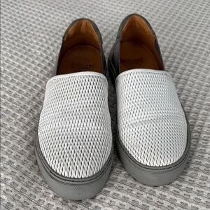 John Fluevog White and Gray Platform Shoes